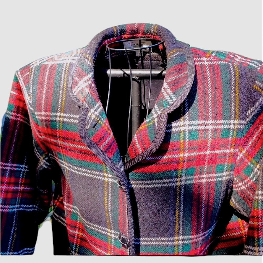 Talbots  Classic plaid Wool Jacket Warm Quilt Lining M